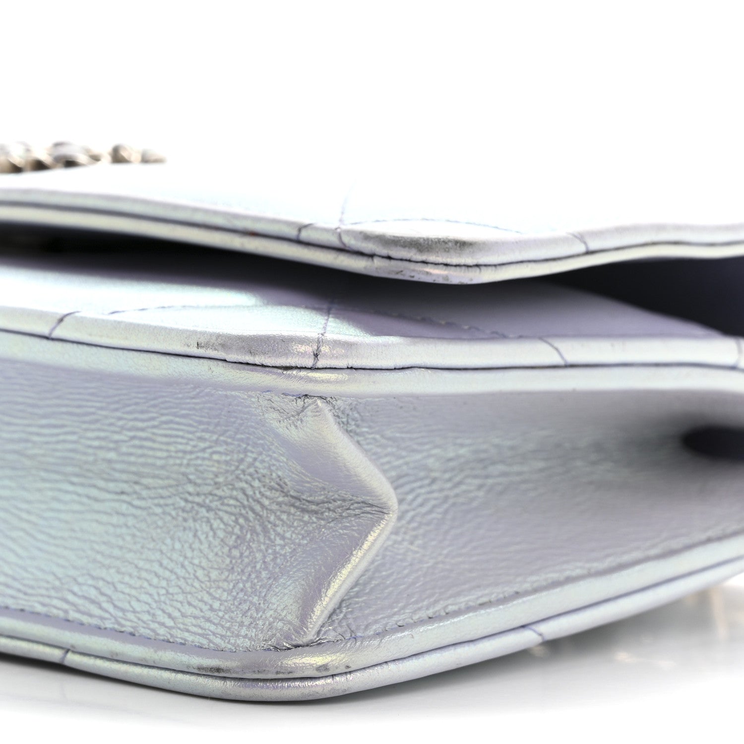Chanel Iridescent Calfskin Quilted Chanel 19 Wallet On Chain WOC Light Purple 11 of 18