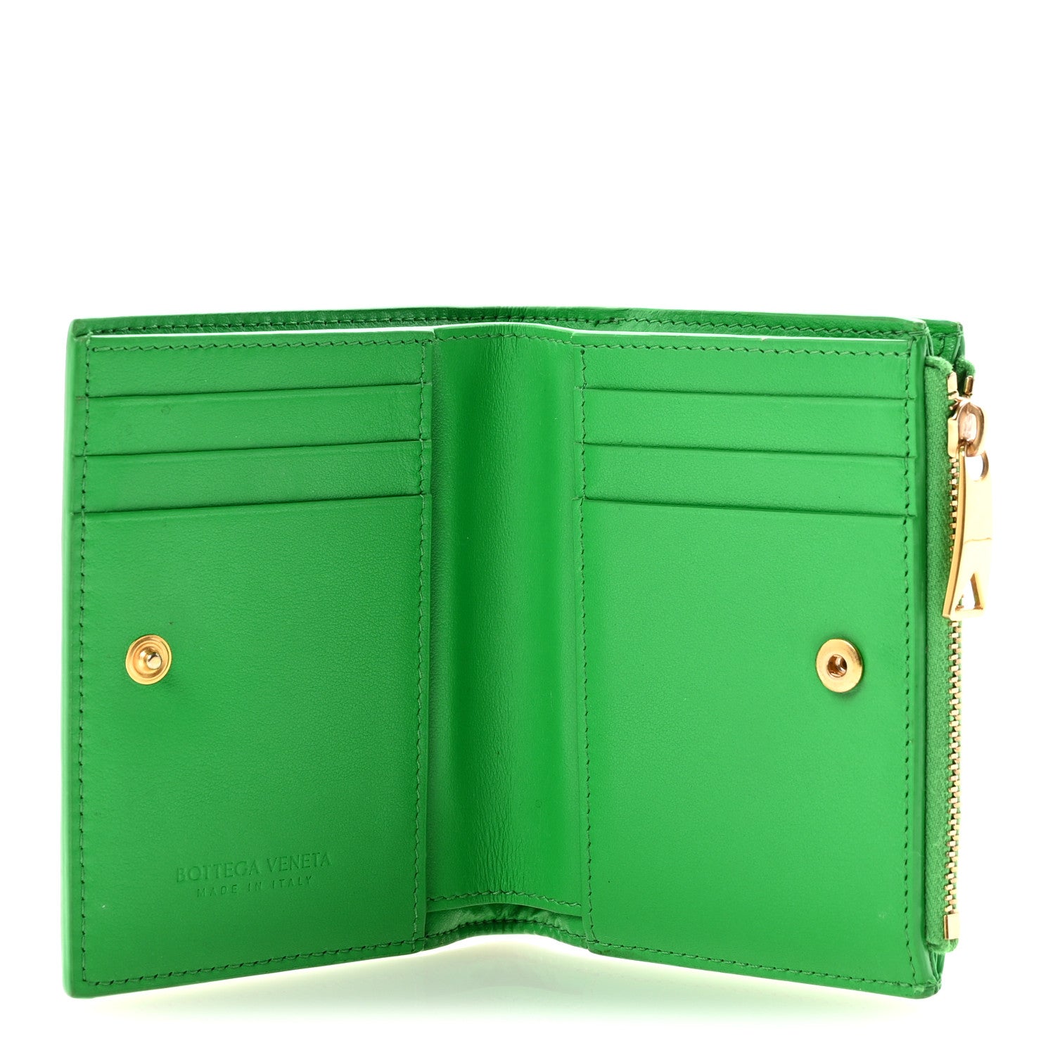Bottega Veneta Nappa Maxi Intrecciato Bifold Zip Wallet Parakeet 5 of 6