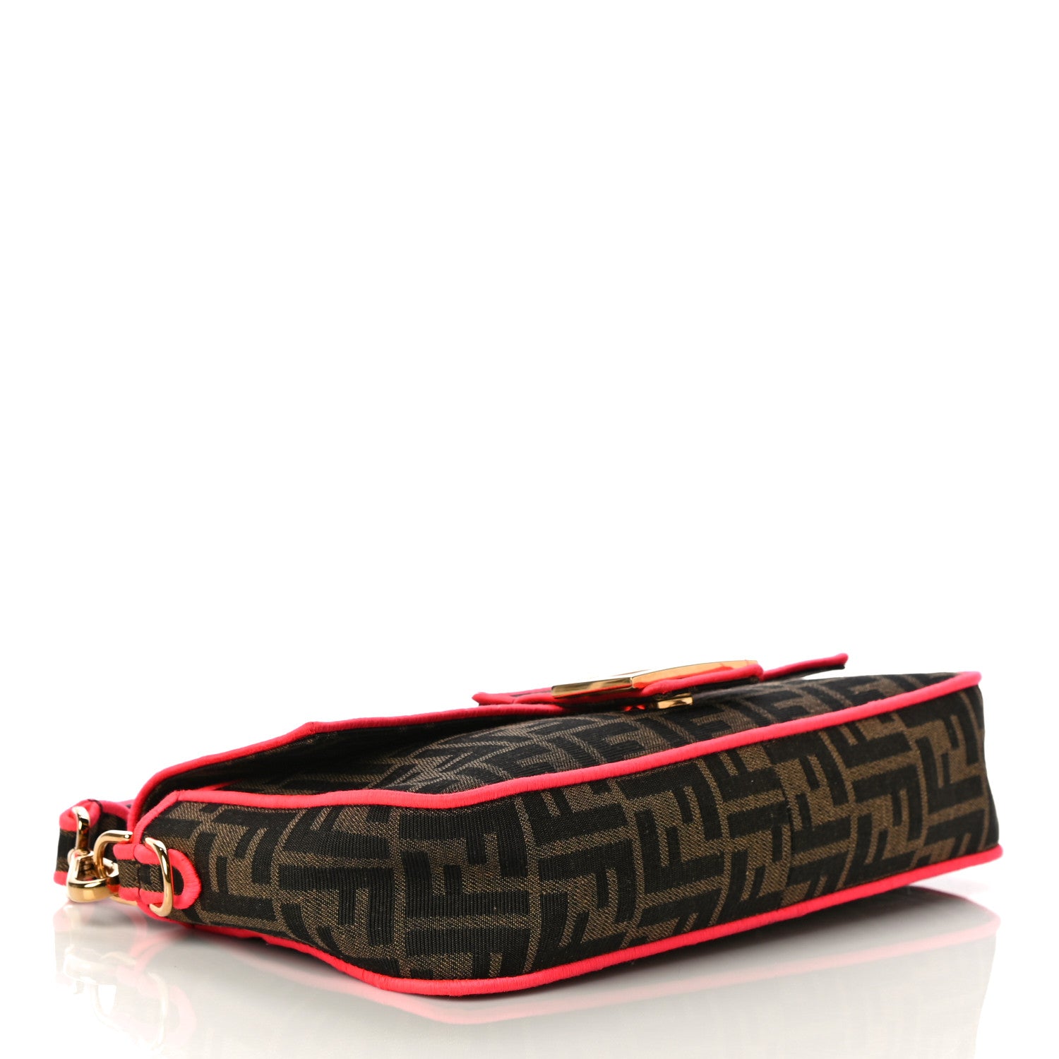 Fendi Fabric Jacquard FF 1974 Baguette Tobacco Moro Fuxia Fluo 3 of 8
