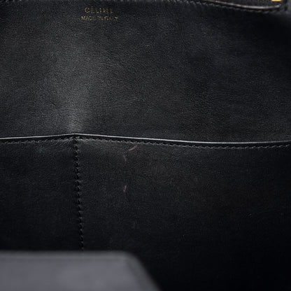 Celine Smooth Calfskin Nubuck Crocodile Embossed Small Tie Knot Tote Navy 11 of 17