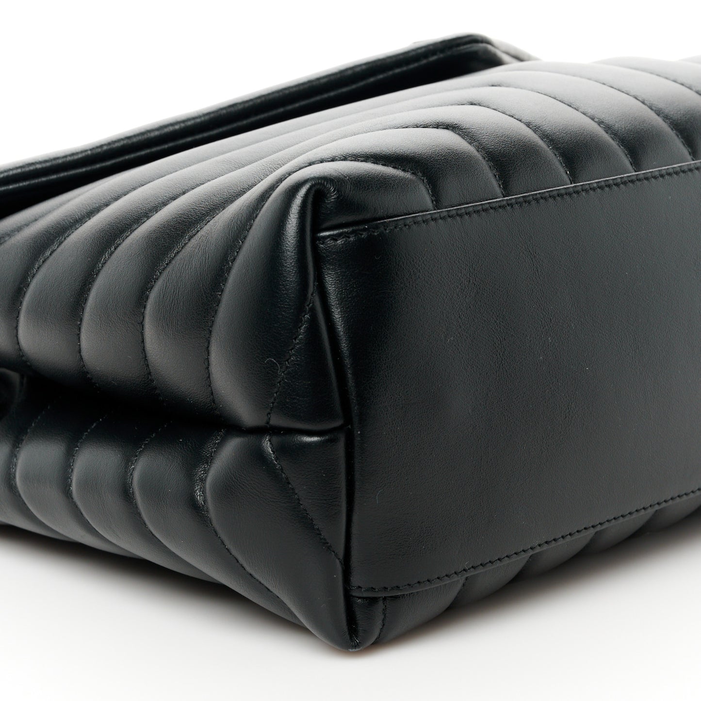 Calfskin Y Quilted Monogram Medium Loulou Chain Satchel Black