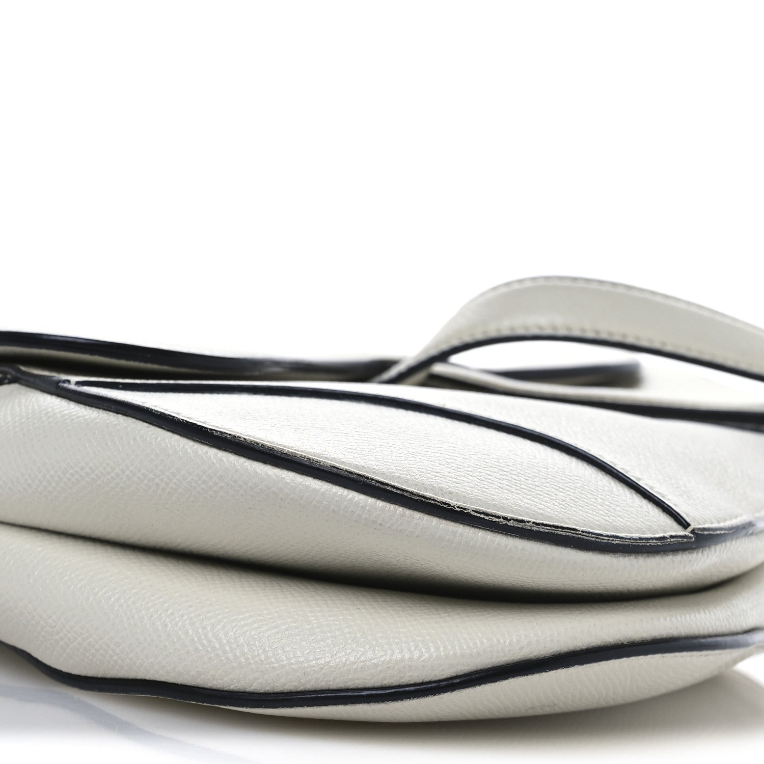 Christian Dior Grained Calfskin Saddle Bag White 9 of 13