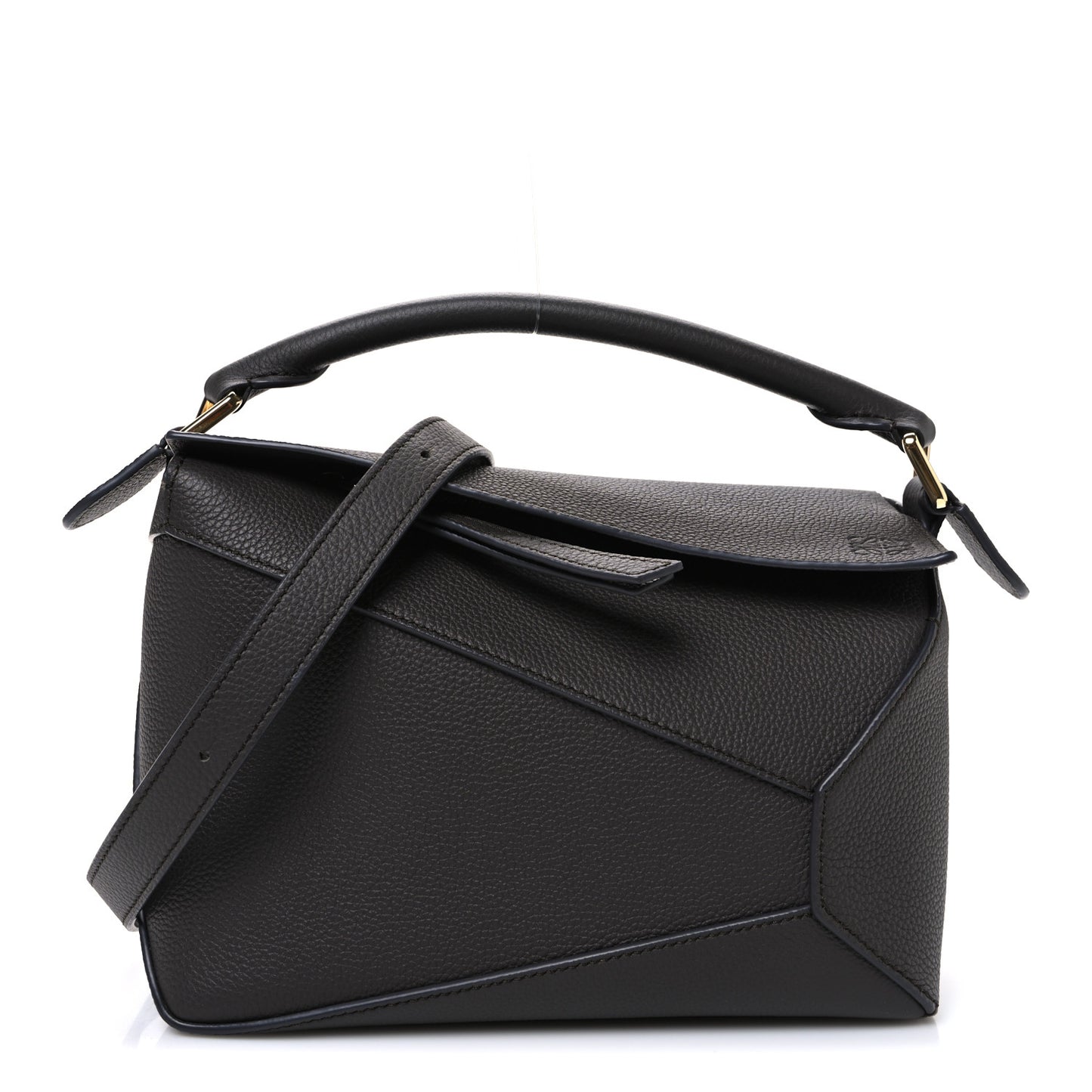 Soft Grained Calfskin Puzzle Edge Bag Dark Grey