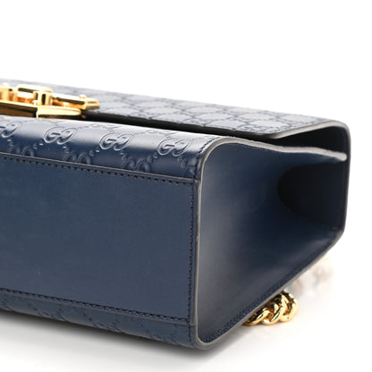 Gucci Guccissima Medium Padlock Shoulder Bag Blue Agata 8 of 8