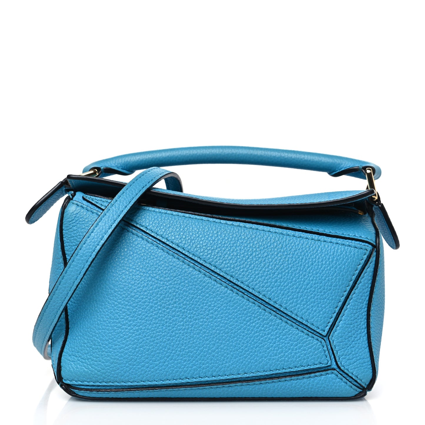 Calfskin Mini Puzzle Bag Cyan