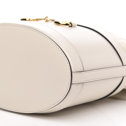 Gucci Azalea Sakai Calfskin Horsebit 1955 Drawstring Bucket Bag Mystic White 9 of 9