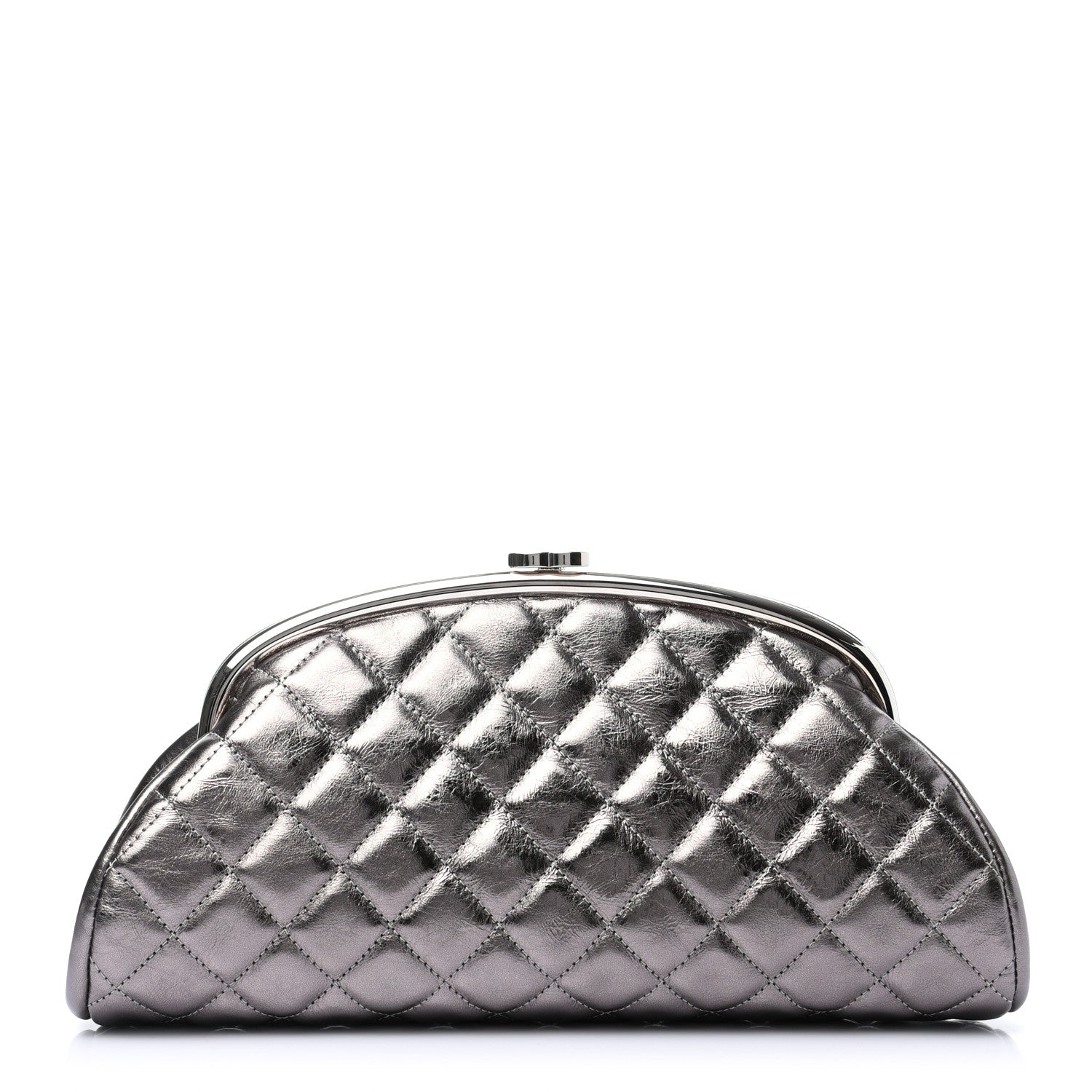 Chanel Metallic Aged Calfskin Quilted Timeless Clutch Silver 1 of 6