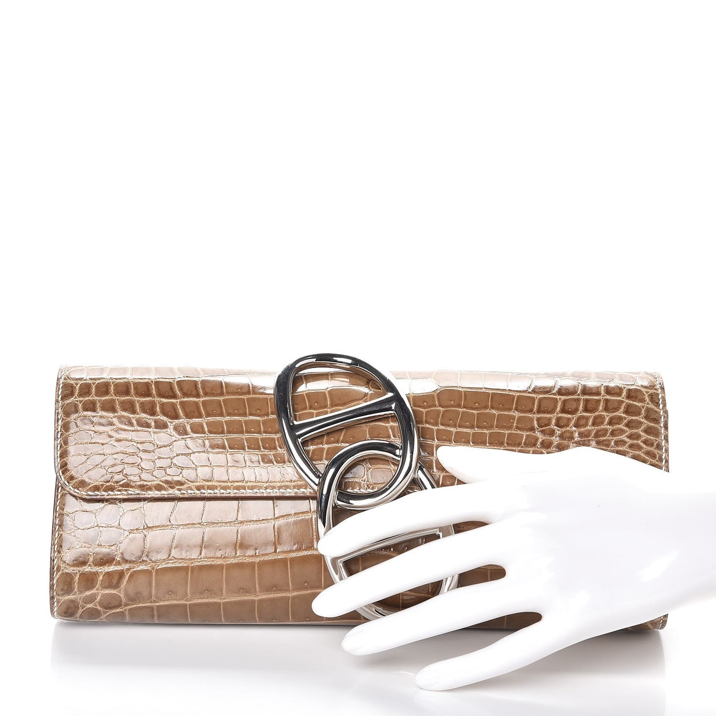 Niloticus Crocodile Egee Clutch Ficelle