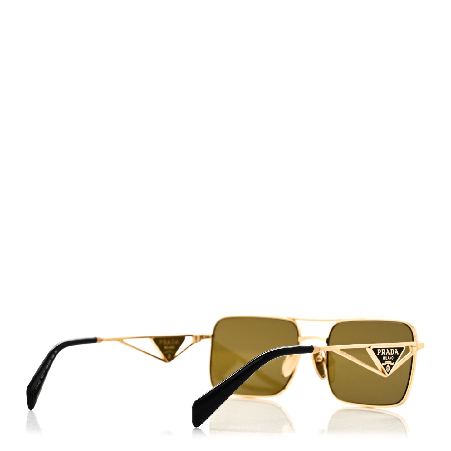 Metal Symbole Triangle Logo Sunglasses SPR A52 Gold Black