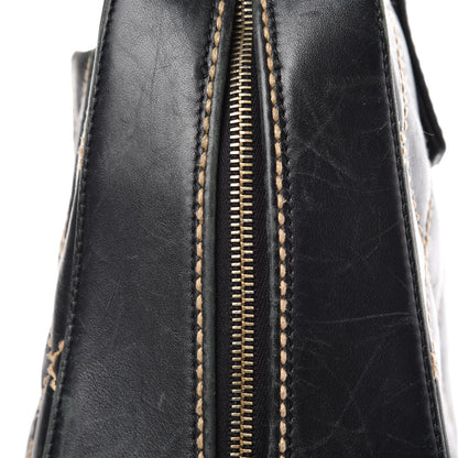 Chanel Calfskin Wild Stitch Top Handle Bag Black 16 of 17