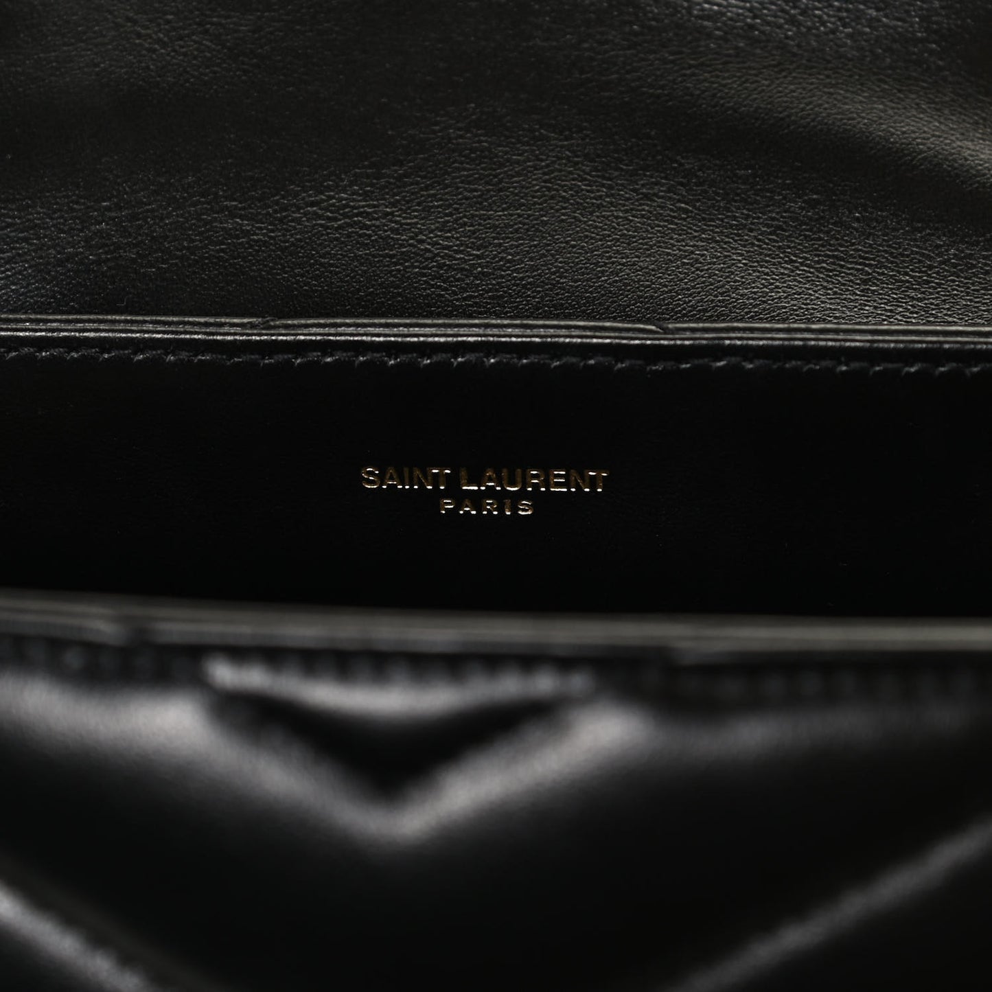 Calfskin Y Quilted Monogram Small Loulou Chain Satchel Black