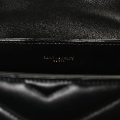 Saint Laurent Calfskin Y Quilted Monogram Small Loulou Chain Satchel Black 7 of 12