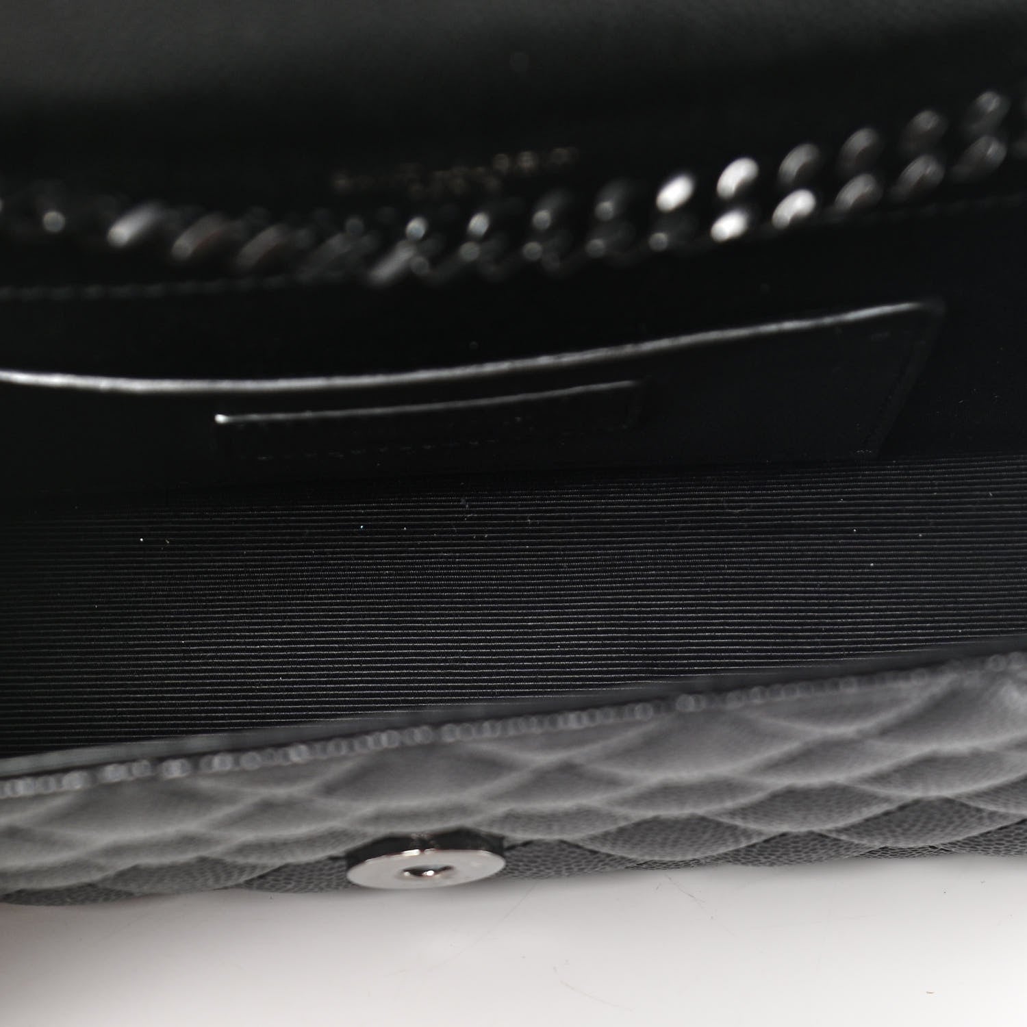 Saint Laurent Grain De Poudre Textured Mixed Matelasse Triquilt Small Monogram Satchel Black 4 of 11