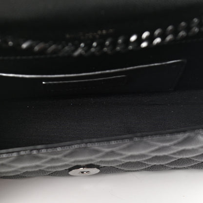 Saint Laurent Grain De Poudre Textured Mixed Matelasse Triquilt Small Monogram Satchel Black 4 of 11