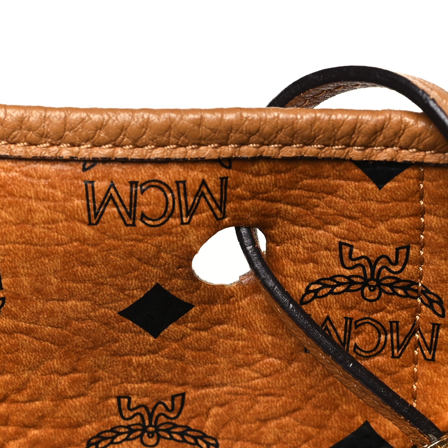 MCM Visetos Medium Liz Reversible Shopper Tote Cognac 14 of 15