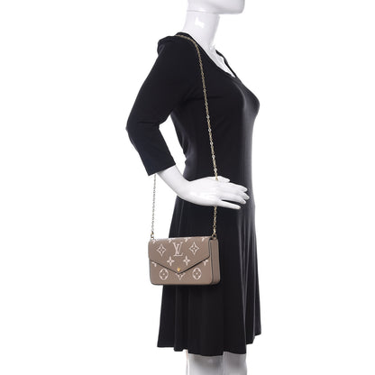 Louis Vuitton Empreinte Monogram Giant Felicie Pochette Tourterelle Creme 2 of 10