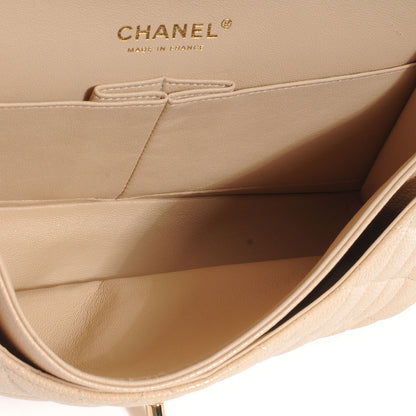 Chanel Caviar Quilted Medium Double Flap Beige 6 of 7
