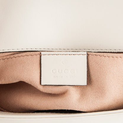Gucci Calfskin Matelasse Mini GG Marmont Shoulder Bag White 6 of 7
