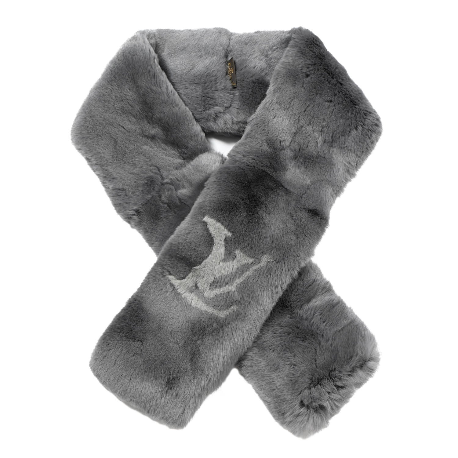Louis Vuitton Rabbit Fur Echarpe Rex Stole Grey 1 of 3