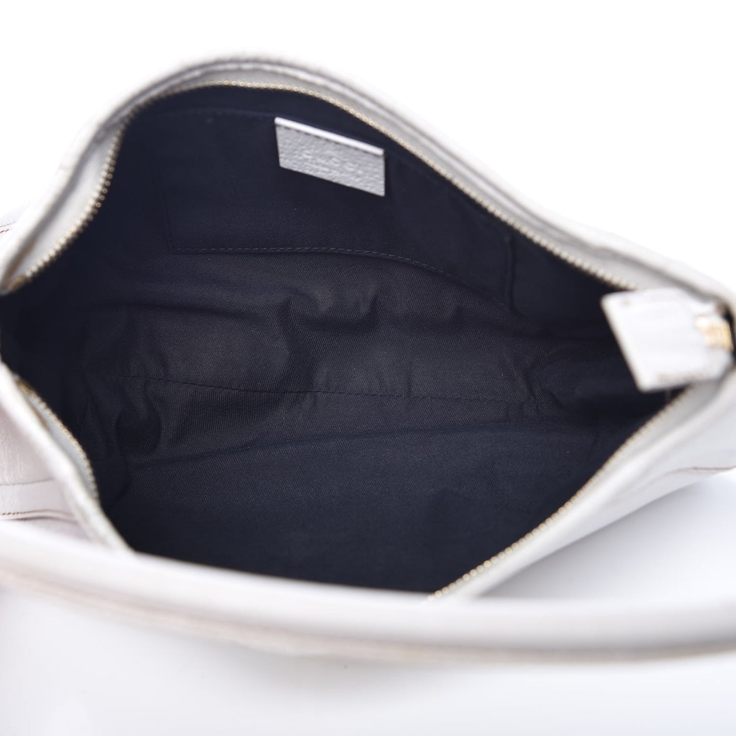 Calfskin D Ring Abbey Pochette White