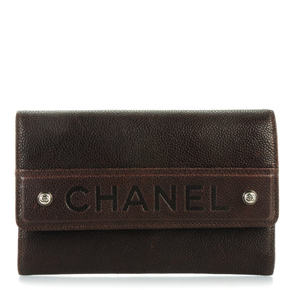 Chanel Caviar Small Flap Wallet Dark Brown 1 of 8