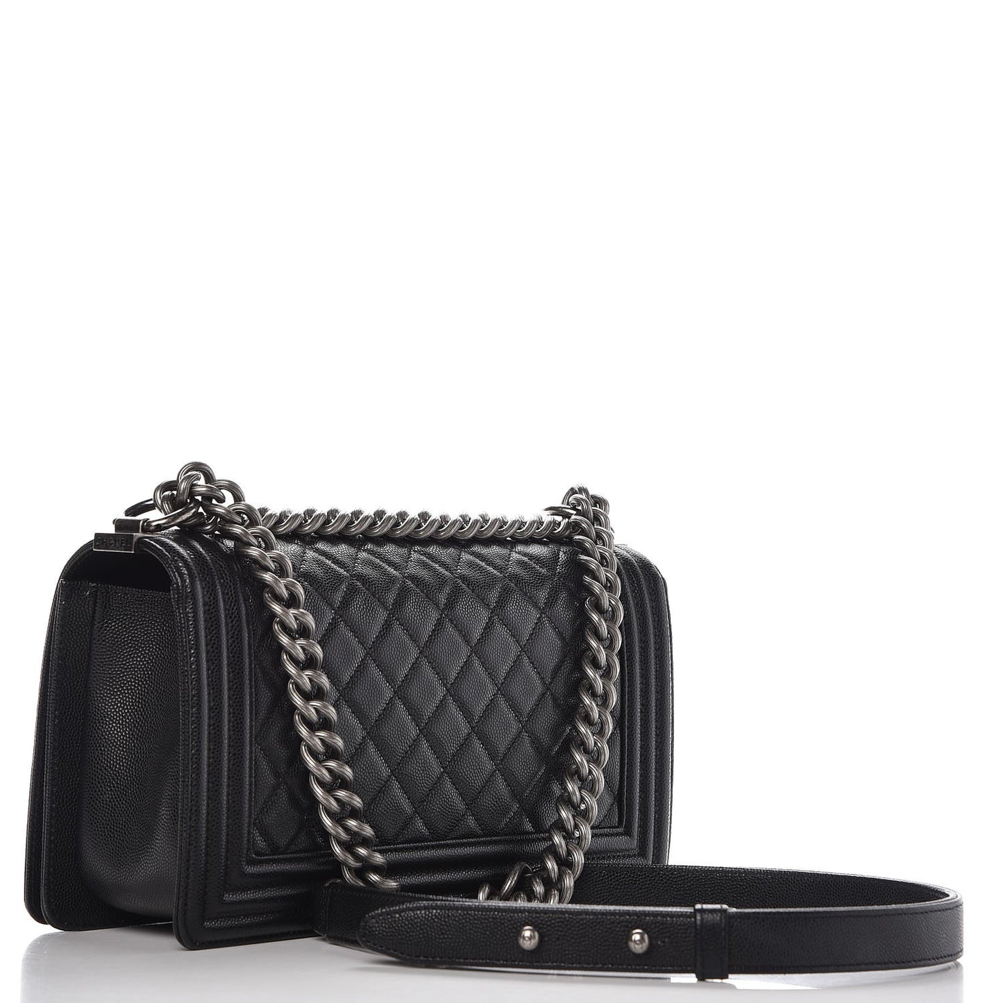 Caviar Quilted Medium Boy Flap Black