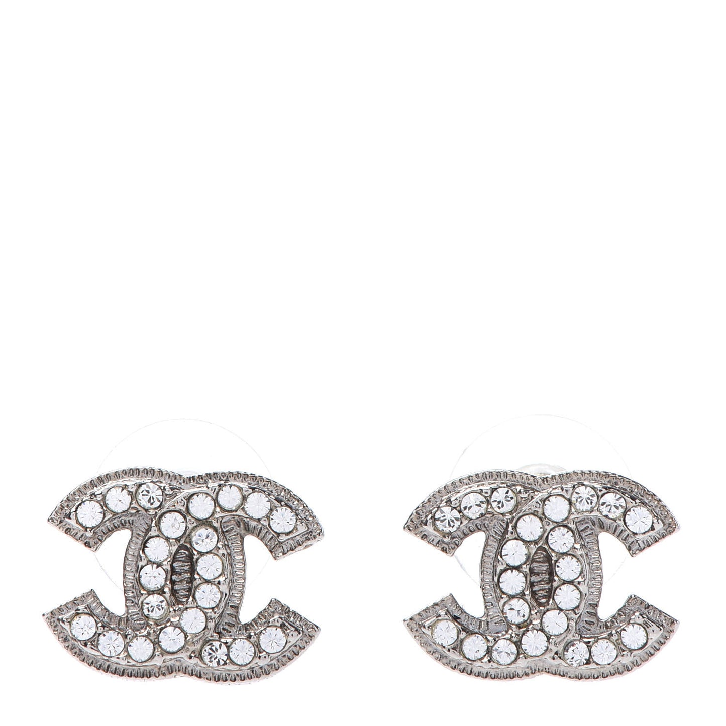 Crystal CC Earrings Silver