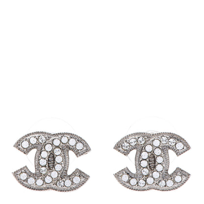 Chanel Crystal CC Earrings Silver 1 of 3