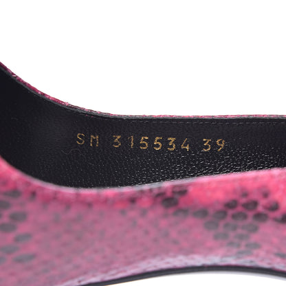 Saint Laurent Python Calfskin Embossed Classic Paris 105 Pumps 39 Fuchsia 7 of 11