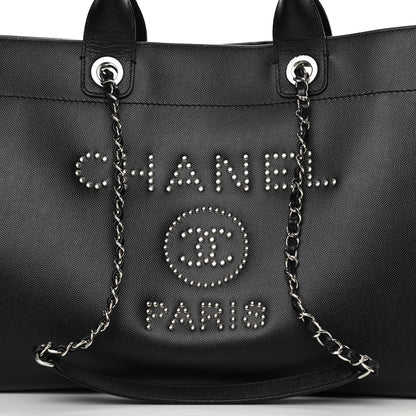 Chanel Caviar Medium Studded Deauville Tote Black 8 of 15
