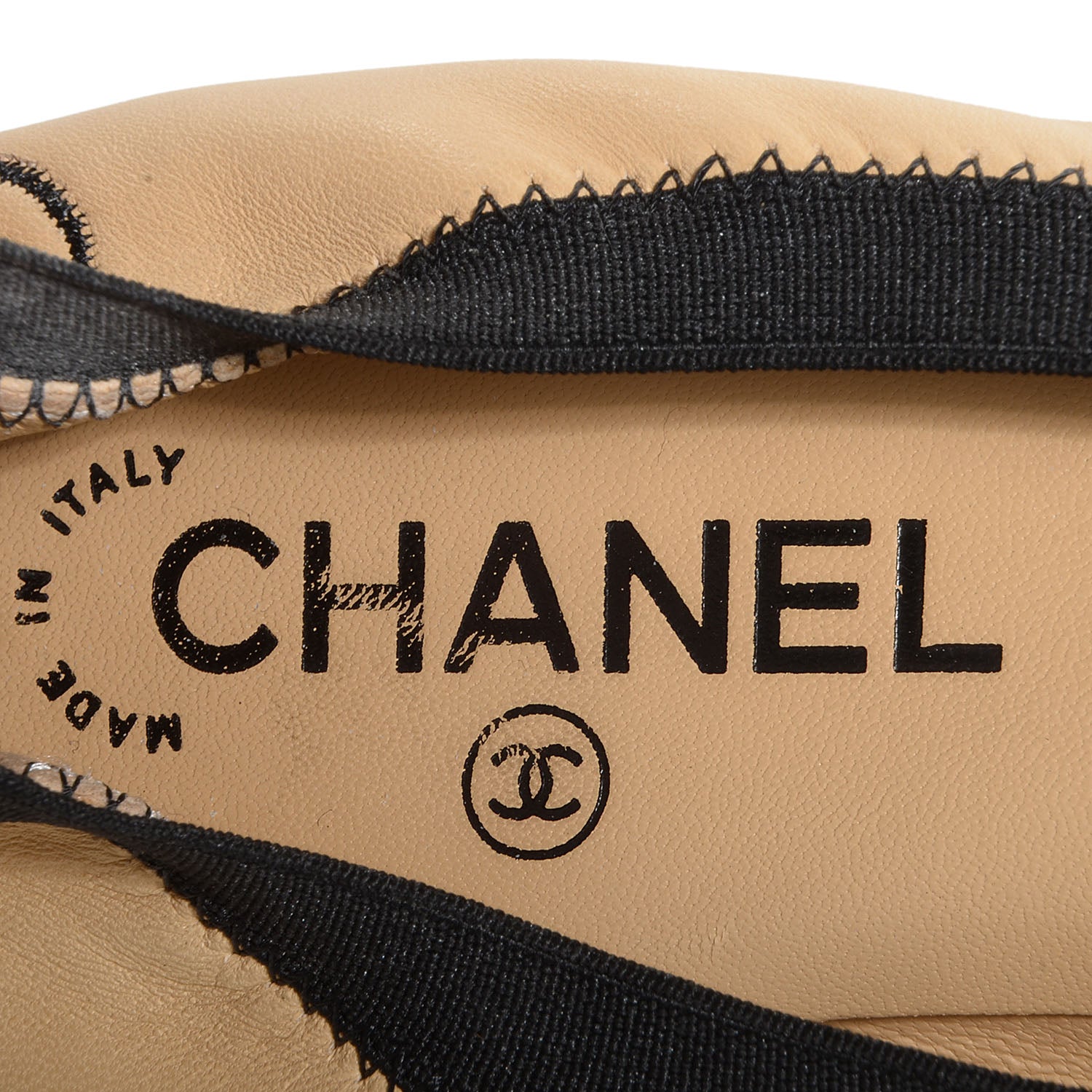 Chanel Lambskin Cap Toe Ballerina Flats 37.5 Black Beige 7 of 7