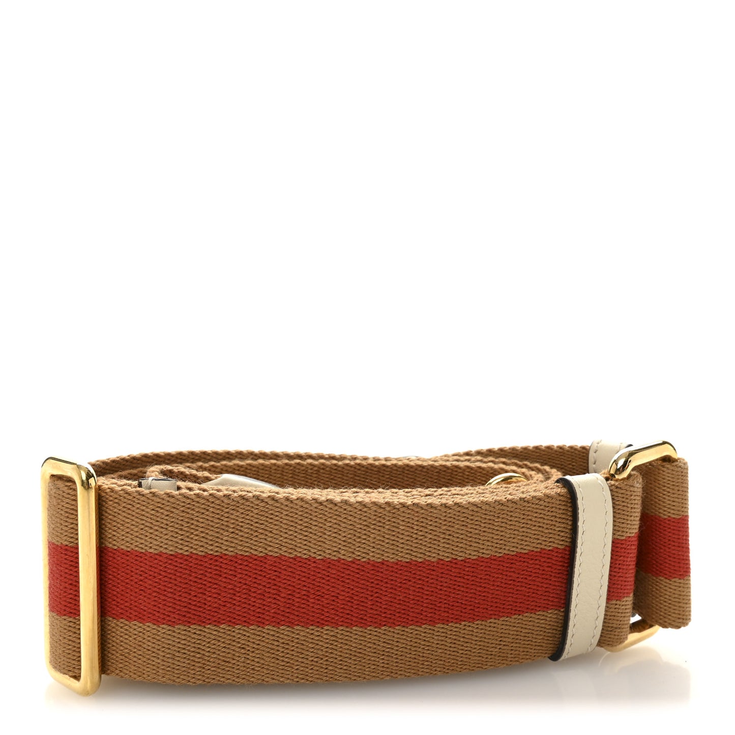 Canvas Web Shoulder Strap Brown Red White