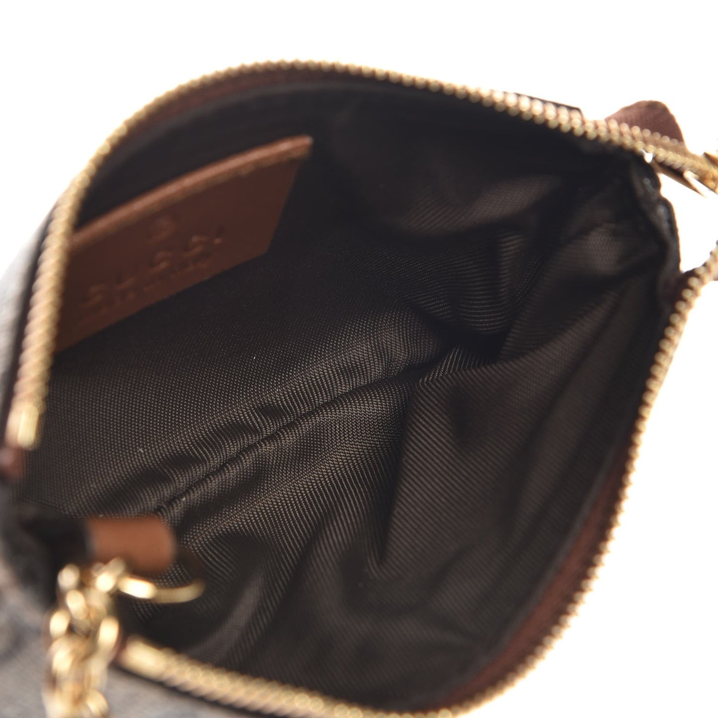 GG Supreme Monogram Key Case Brown