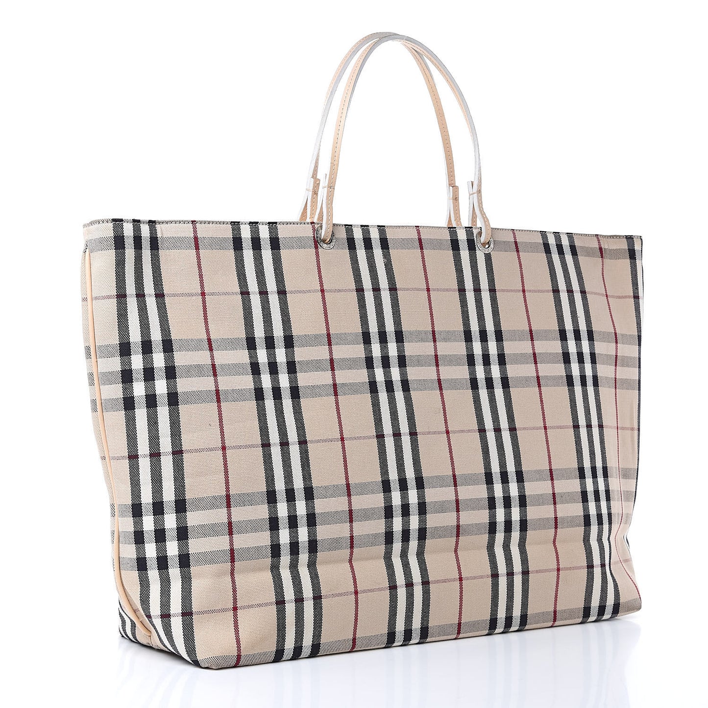 Canvas House Check Front Pocket Tote Beige