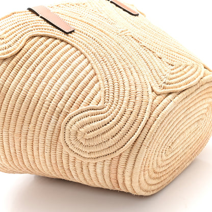 Celine Braided Raffia Calfskin Triomphe Small Panier Tan 9 of 12