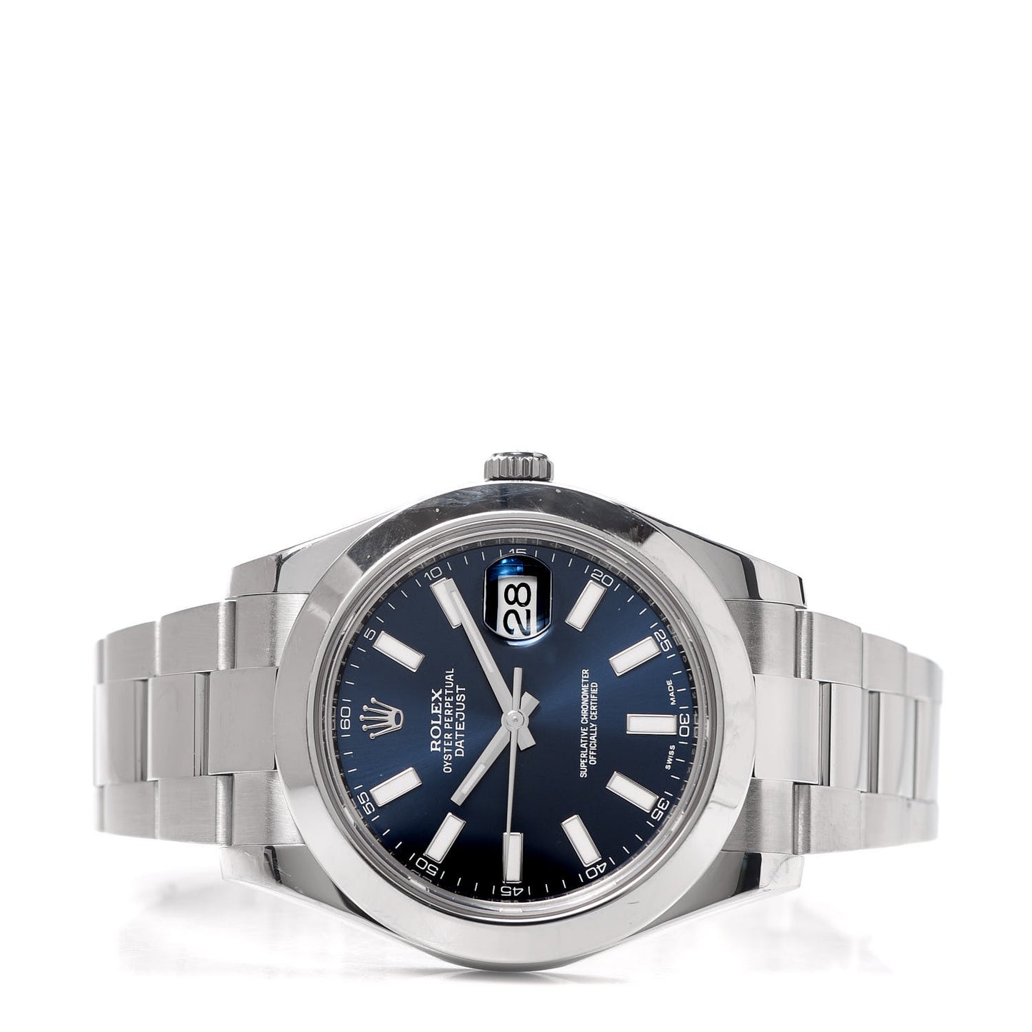 Stainless Steel 41mm Oyster Perpetual Datejust II Watch Blue 116300