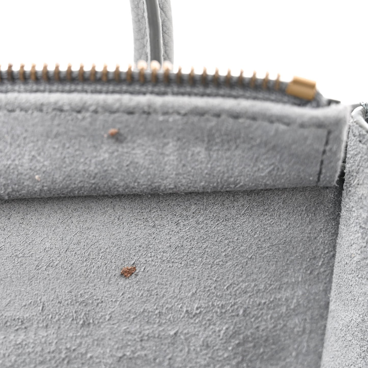 Drummed Calfskin Nano Luggage Kohl