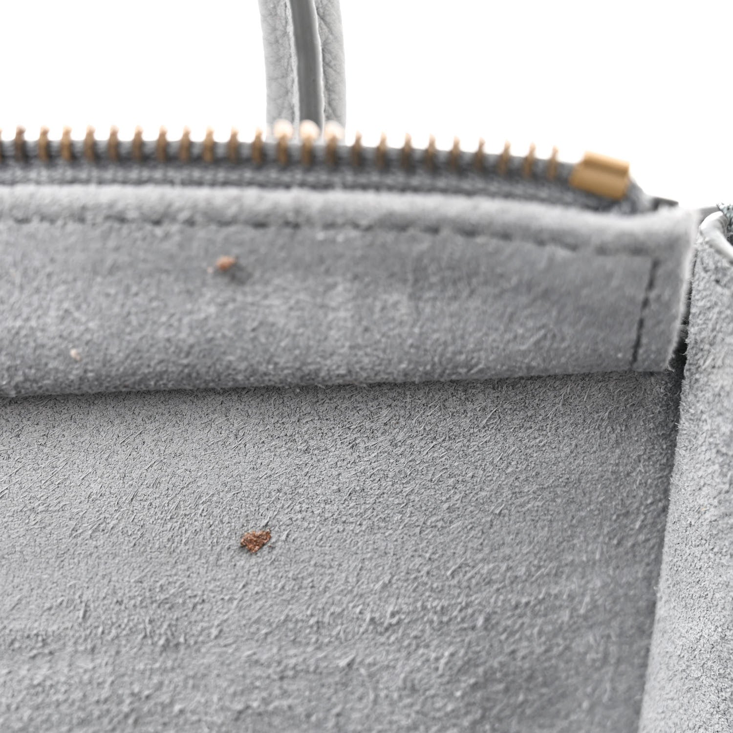 Celine Drummed Calfskin Nano Luggage Kohl 8 of 12