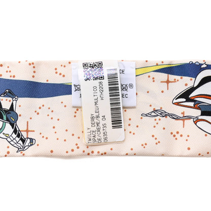 Hermes Silk Space Derby Twilly Creme Bleu Multicolor 3 of 4
