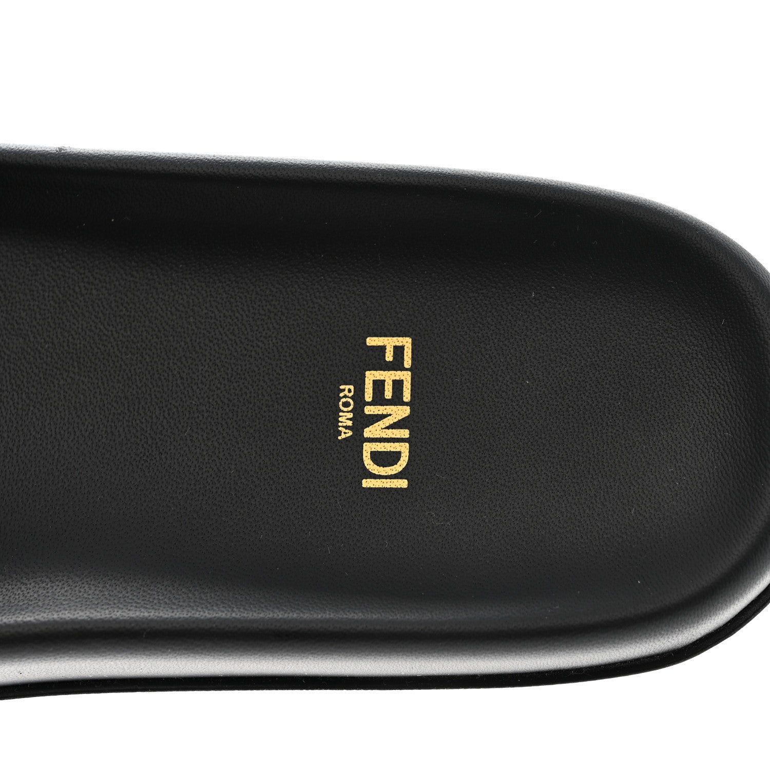 Fendi Satin FF Fendi Feel Slide Sandals 38 Tobacco Black 1877850