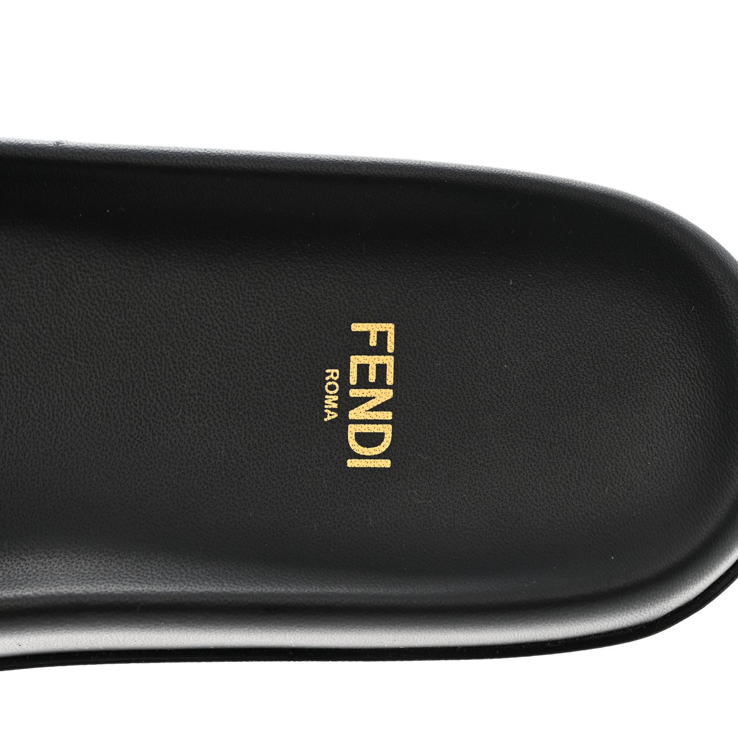 Satin FF Fendi Feel Slide Sandals 38 Tobacco Black