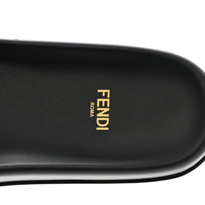 Fendi Satin FF Fendi Feel Slide Sandals 38 Tobacco Black 7 of 9