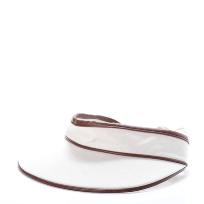 Hermes Toile Lambskin Visor Natural 3 of 5