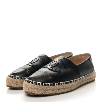 Chanel Lambskin CC Espadrilles 38 Black 3 of 9