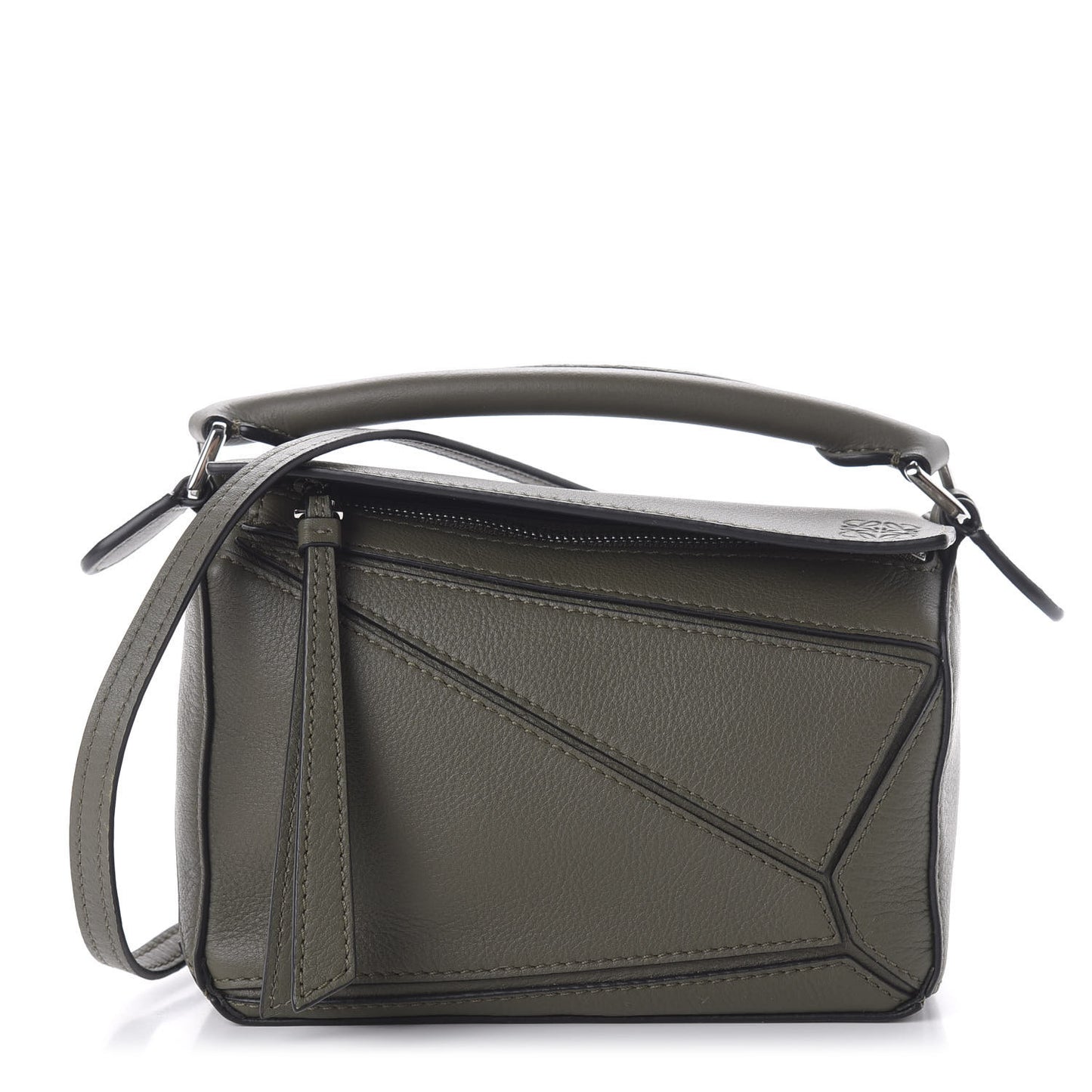 Calfskin Mini Puzzle Bag Khaki Green
