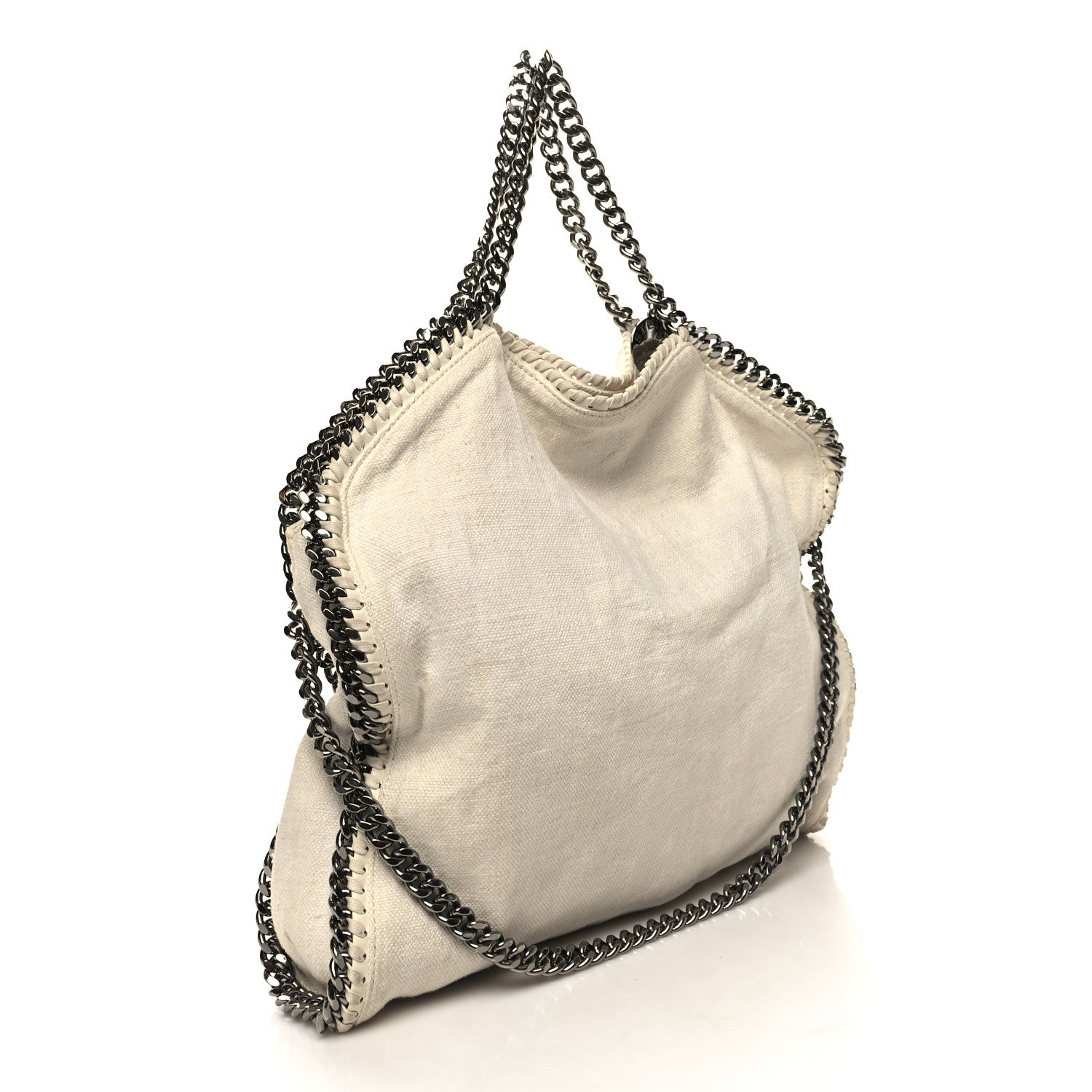 Stella McCartney Linen Falabella Fold Over Tote Pure White 3 of 11