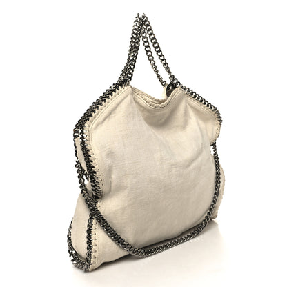 Stella McCartney Linen Falabella Fold Over Tote Pure White 3 of 11