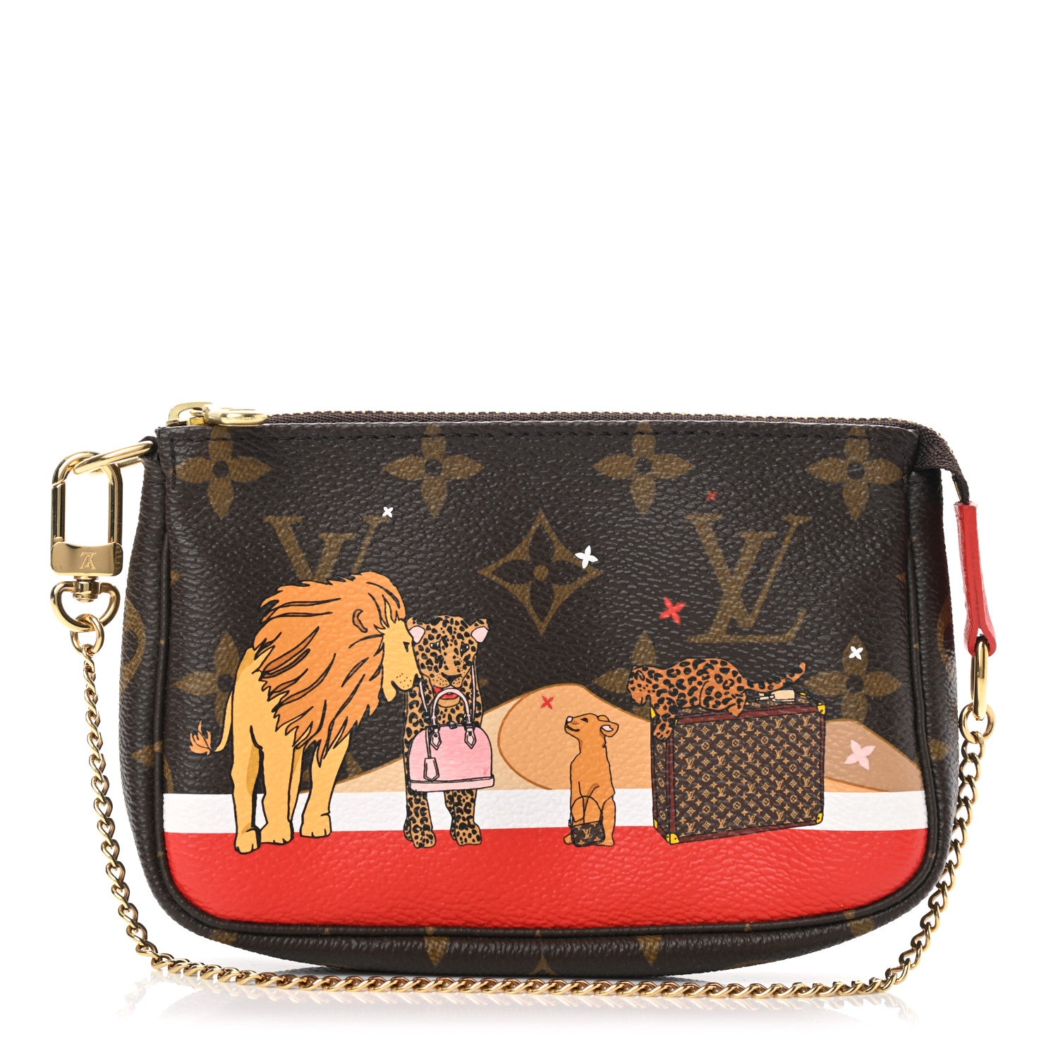Louis Vuitton Monogram 2018 Christmas Animation Mini Cats Pochette Accessories 1 of 7
