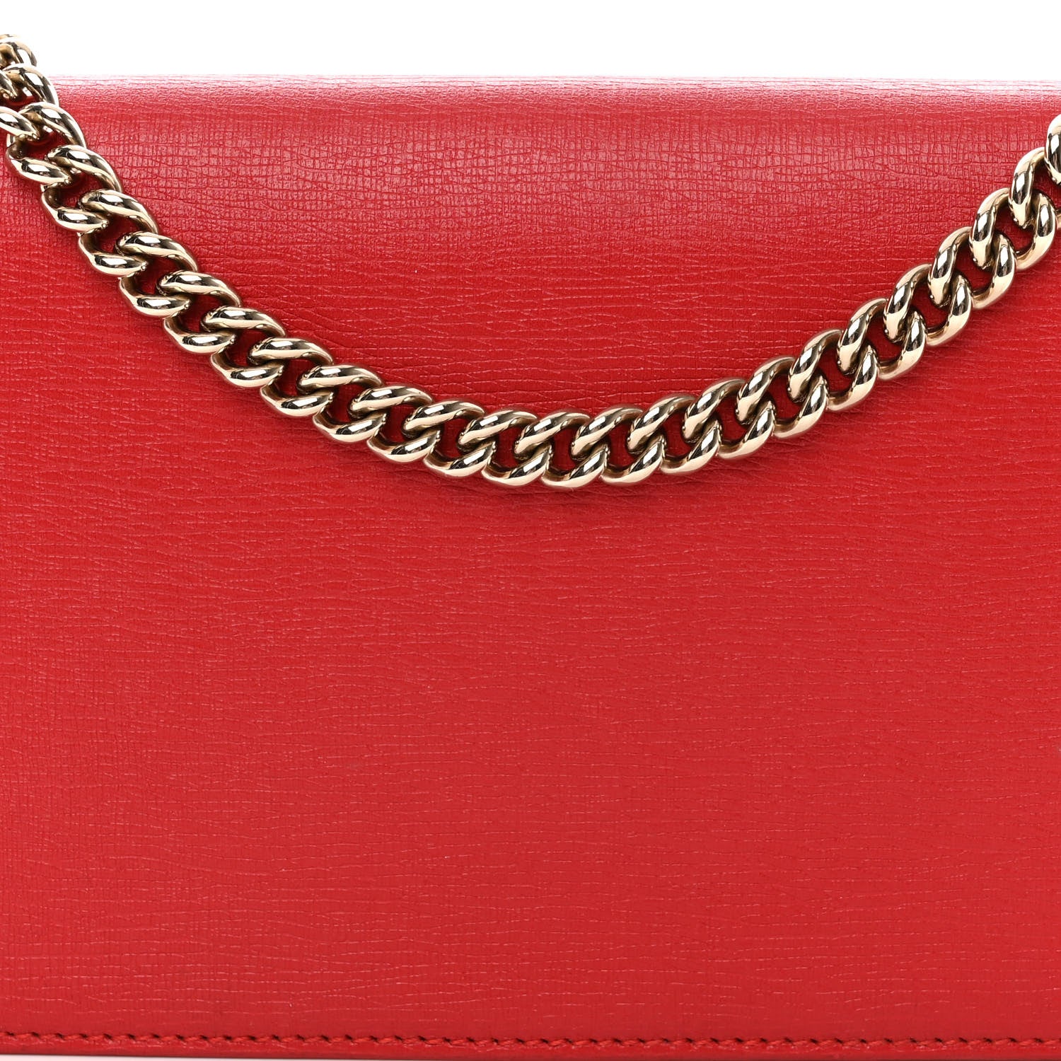 Gucci Dollar Calfskin Medium Betty Chain Wallet Red 7 of 9