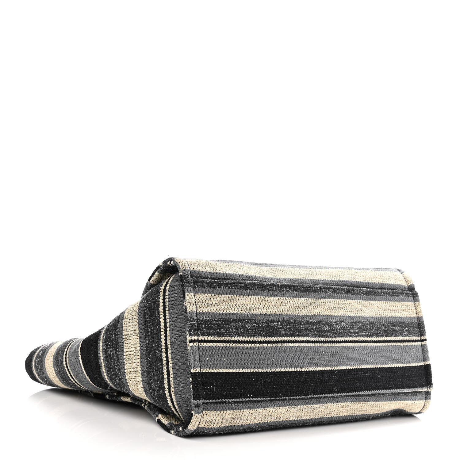 Chanel Striped Canvas Medium Deauville Tote Black 3 of 9